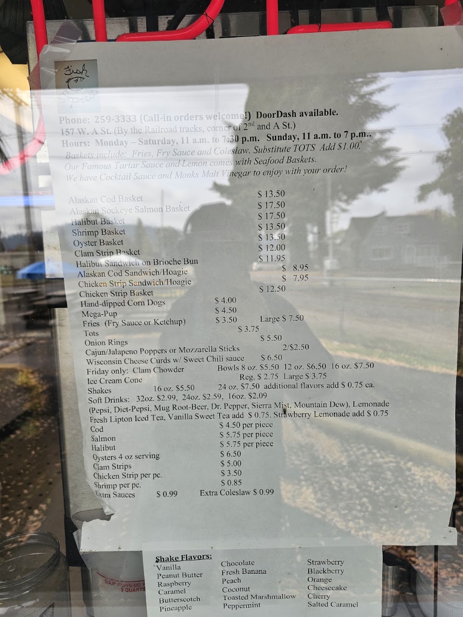 Fish Express menu board