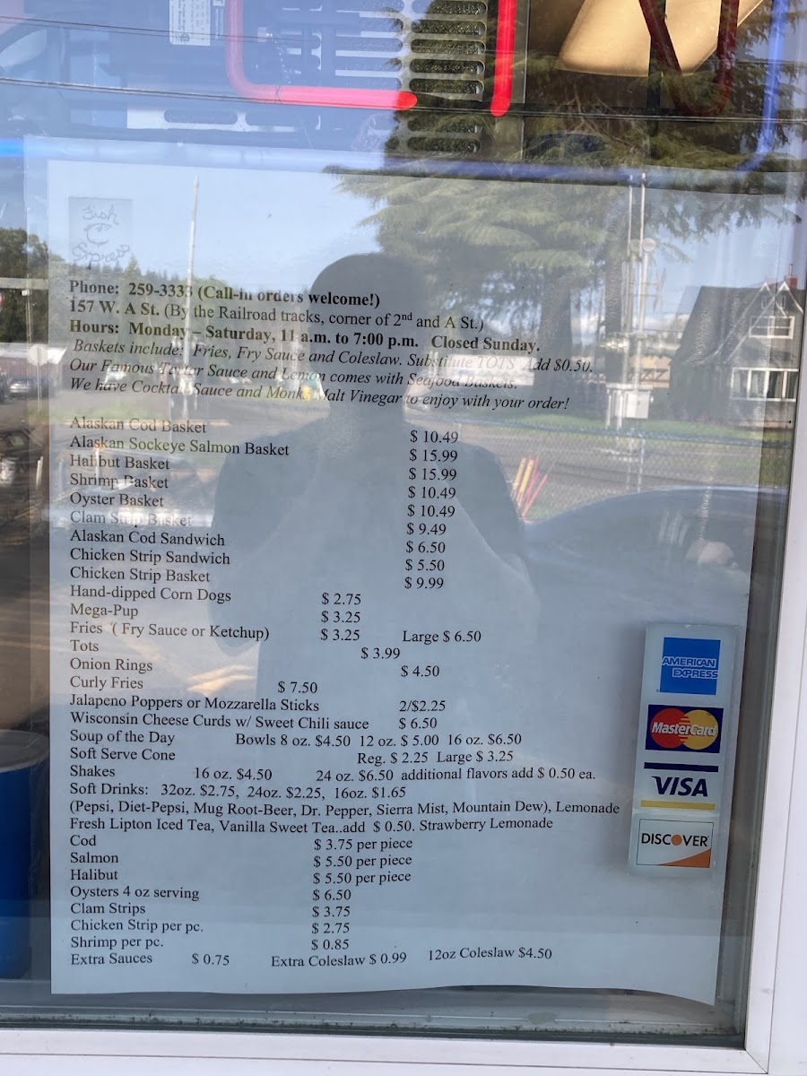 Fish Express menu board