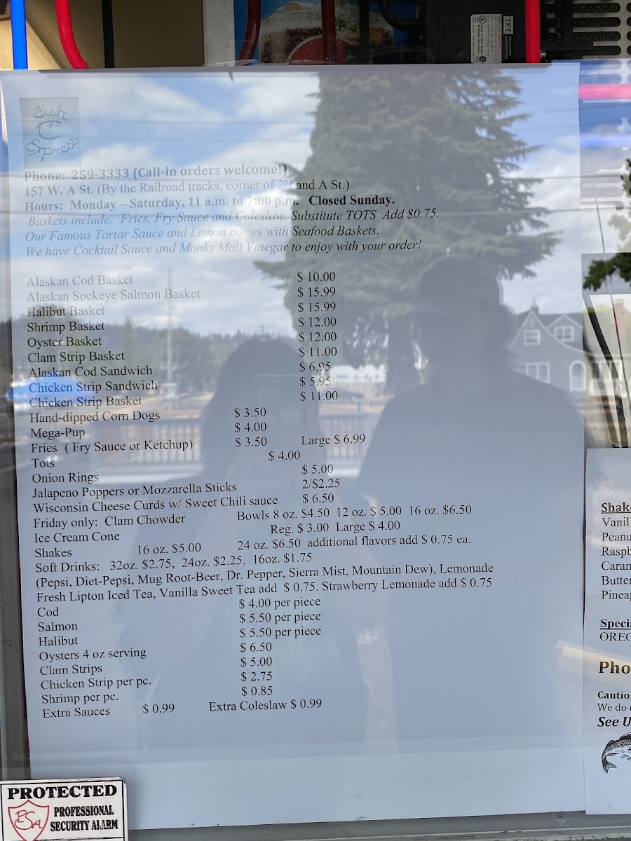 Fish Express menu board