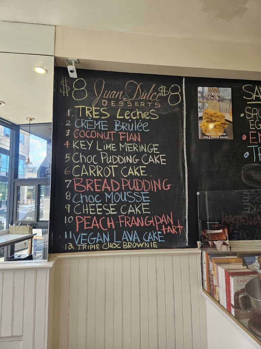 Juan Dulce Desserts LLC menu board