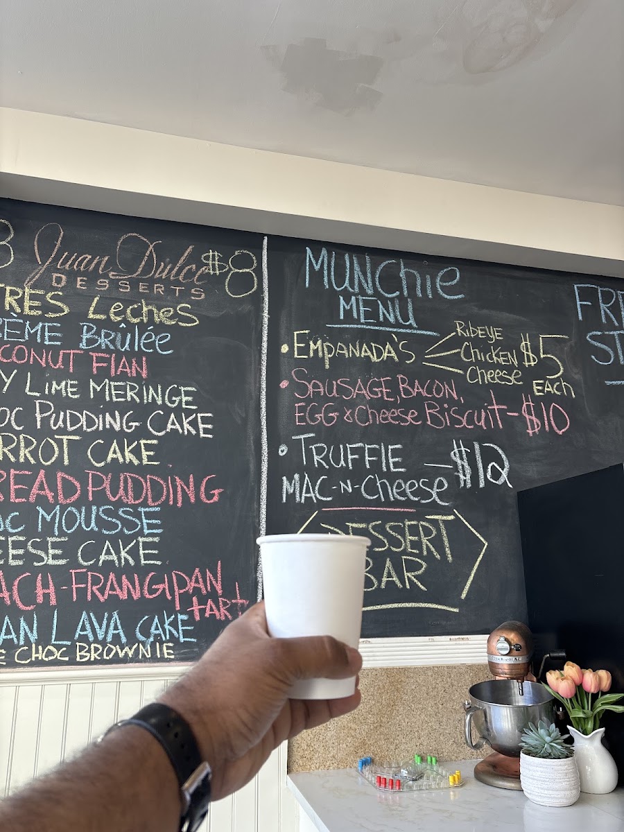 Juan Dulce Desserts LLC menu board