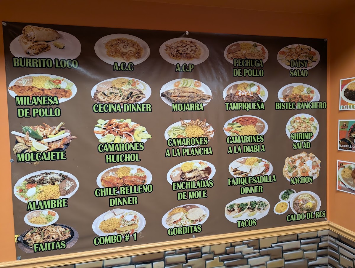 El Burrito Loco menu board