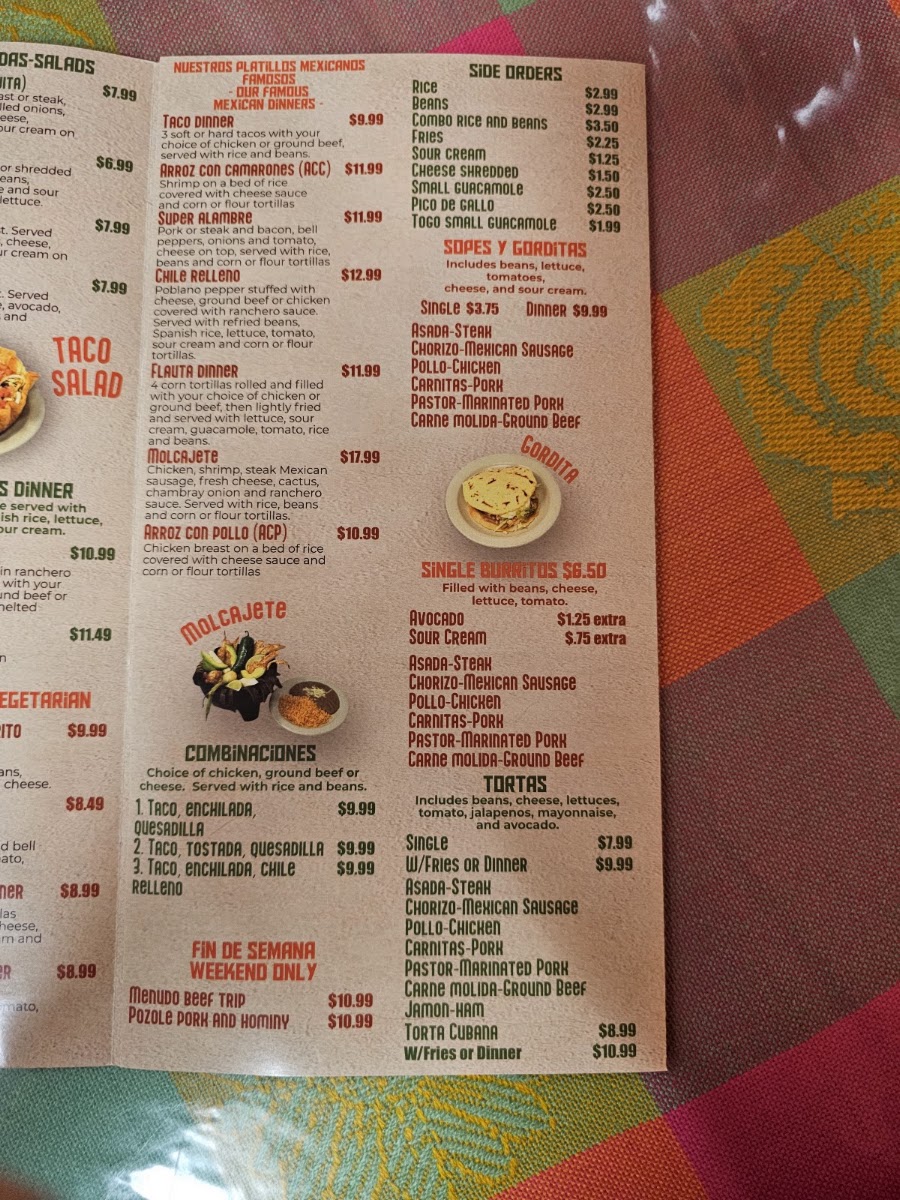 El Burrito Loco menu board