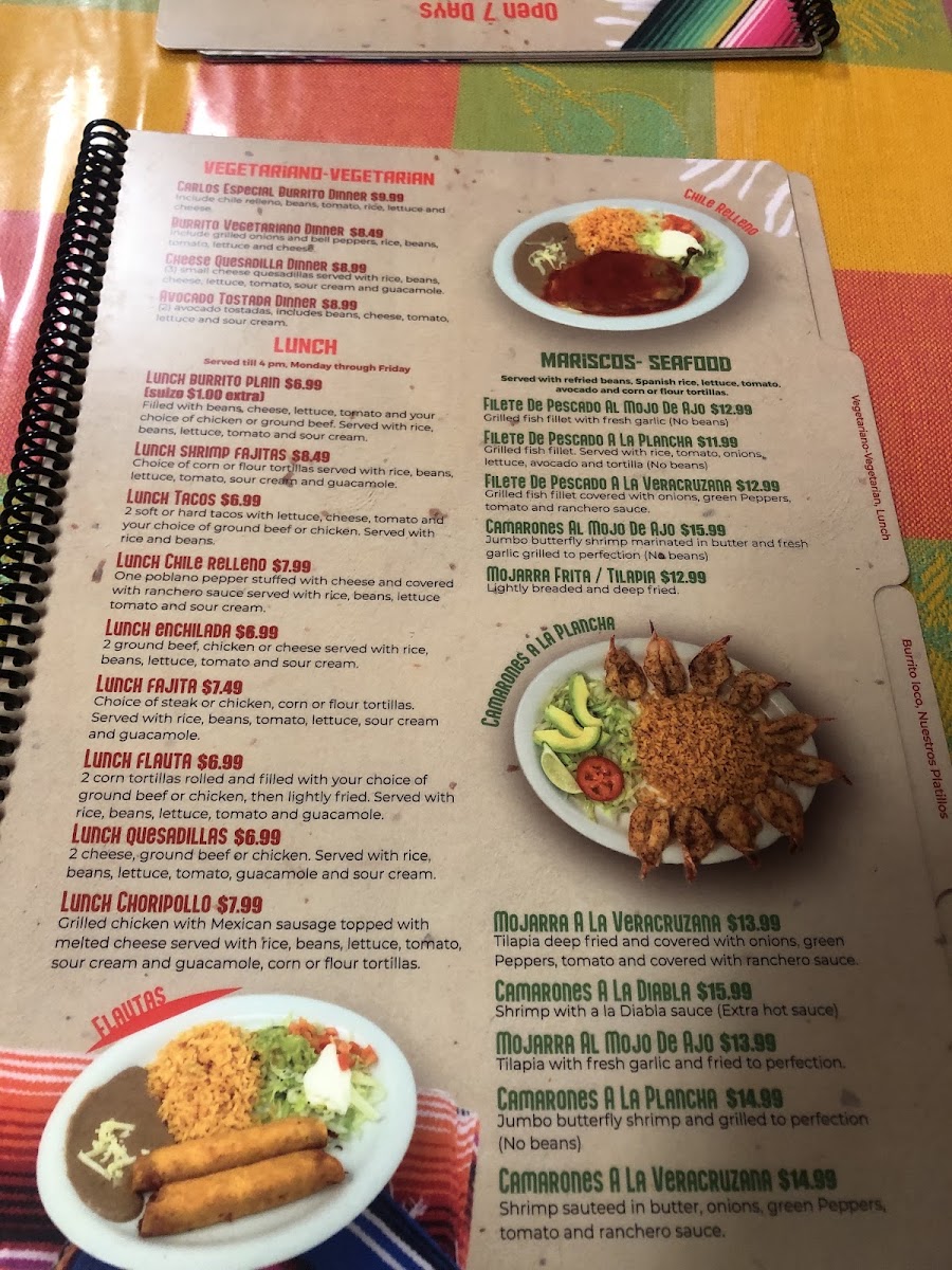 El Burrito Loco menu board
