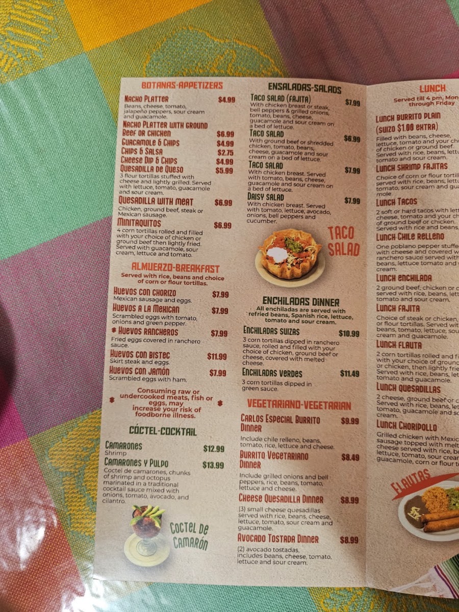 El Burrito Loco menu board