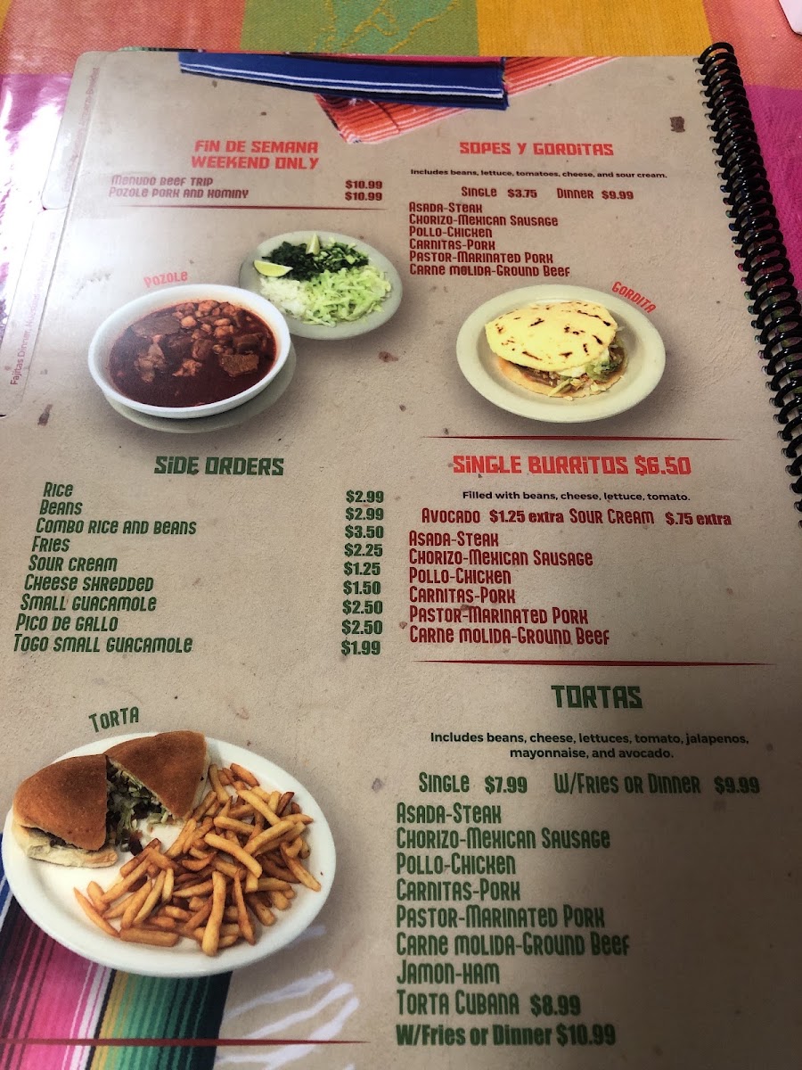 El Burrito Loco menu board