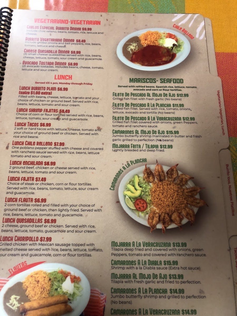 El Burrito Loco menu board