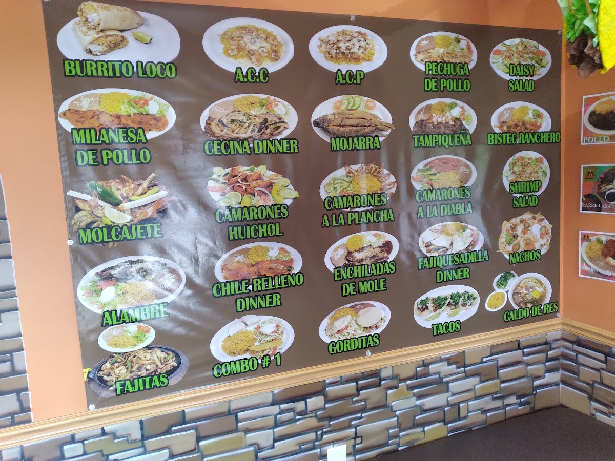 El Burrito Loco menu board