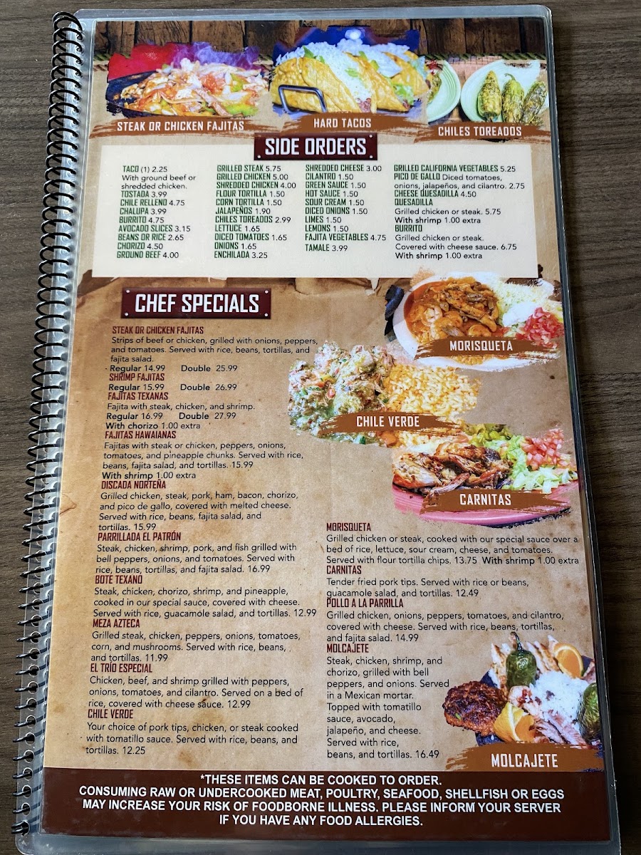 Mi Pueblito | Mexican Restaurant menu board