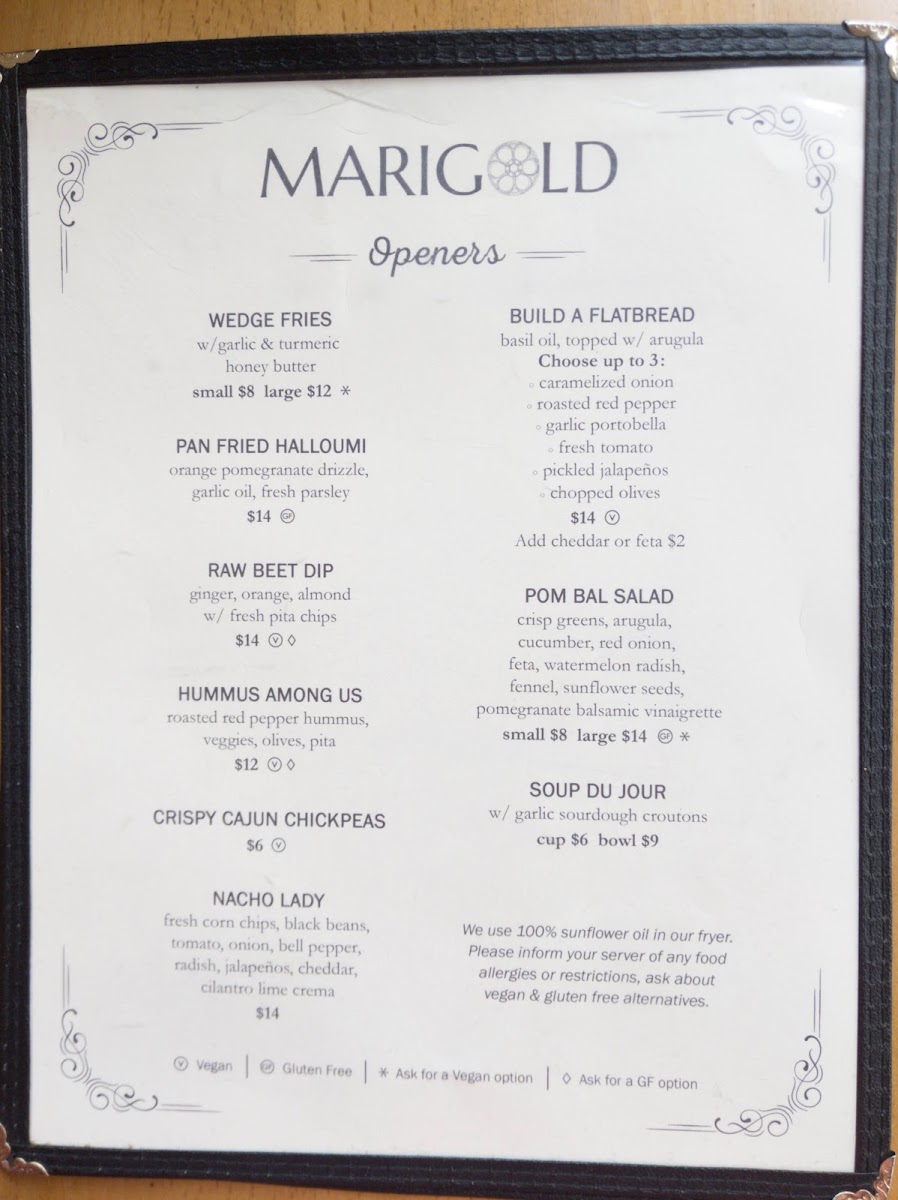 Marigold menu board