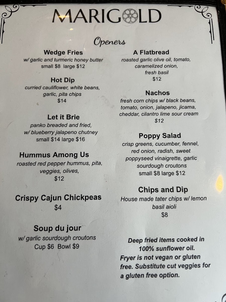 Marigold menu board