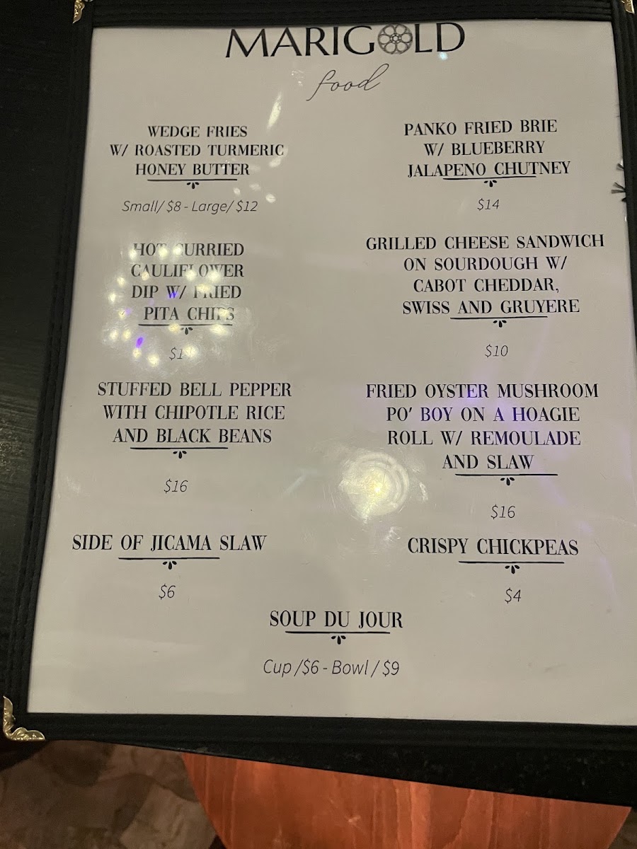 Marigold menu board