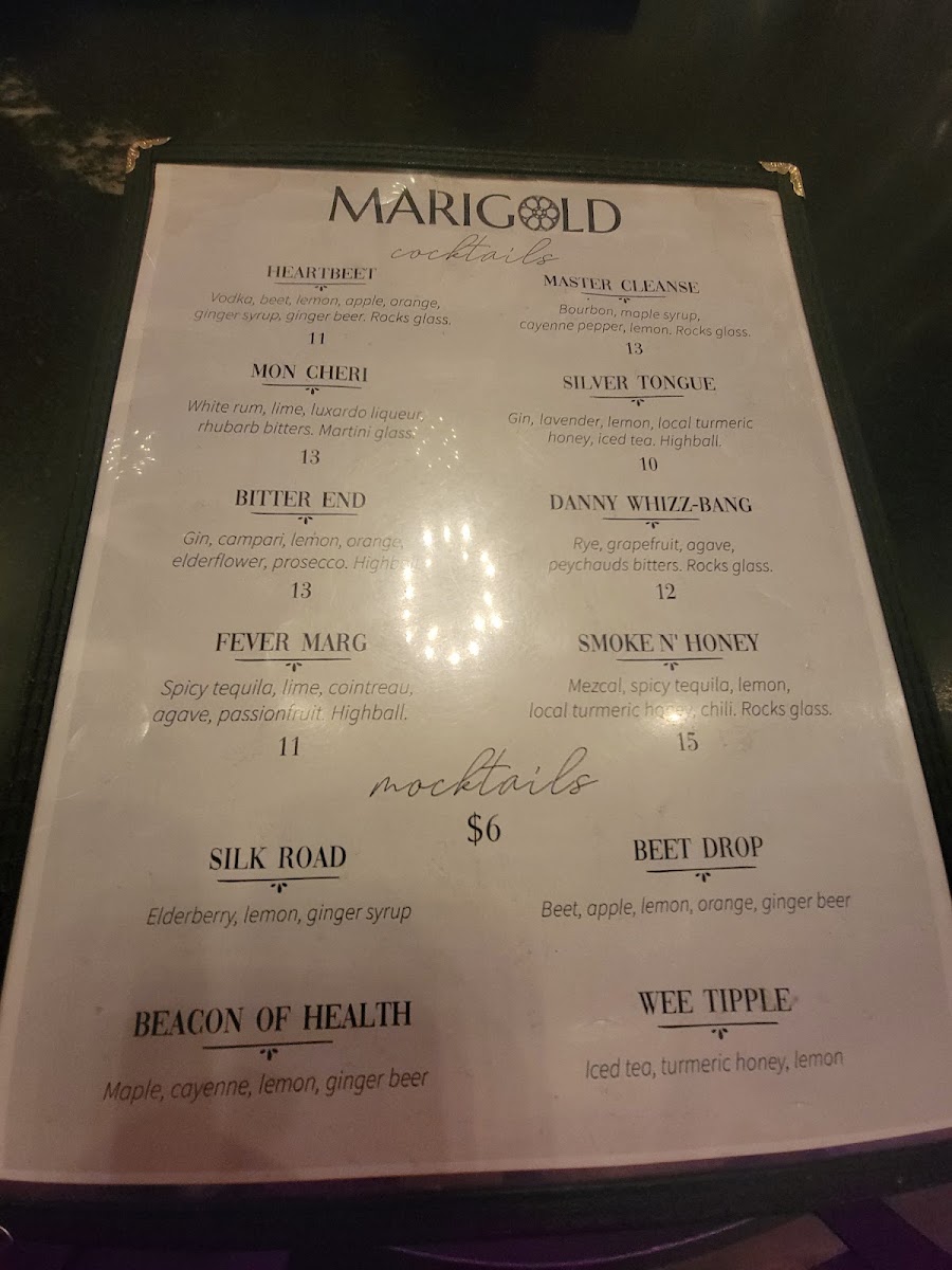 Marigold menu board