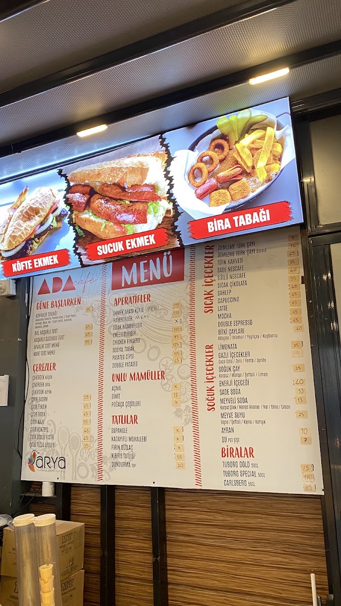 Ada Cafe menu board