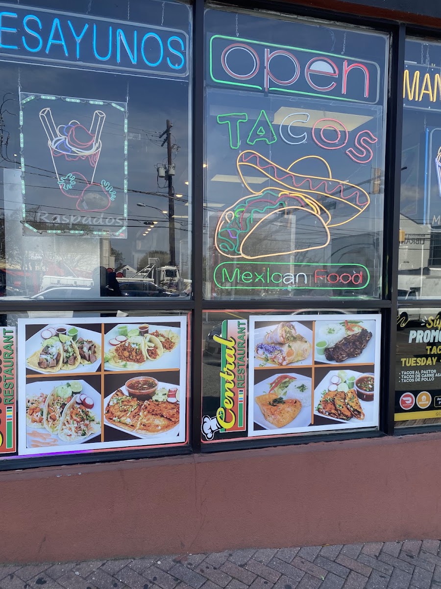 Central restaurant menu board