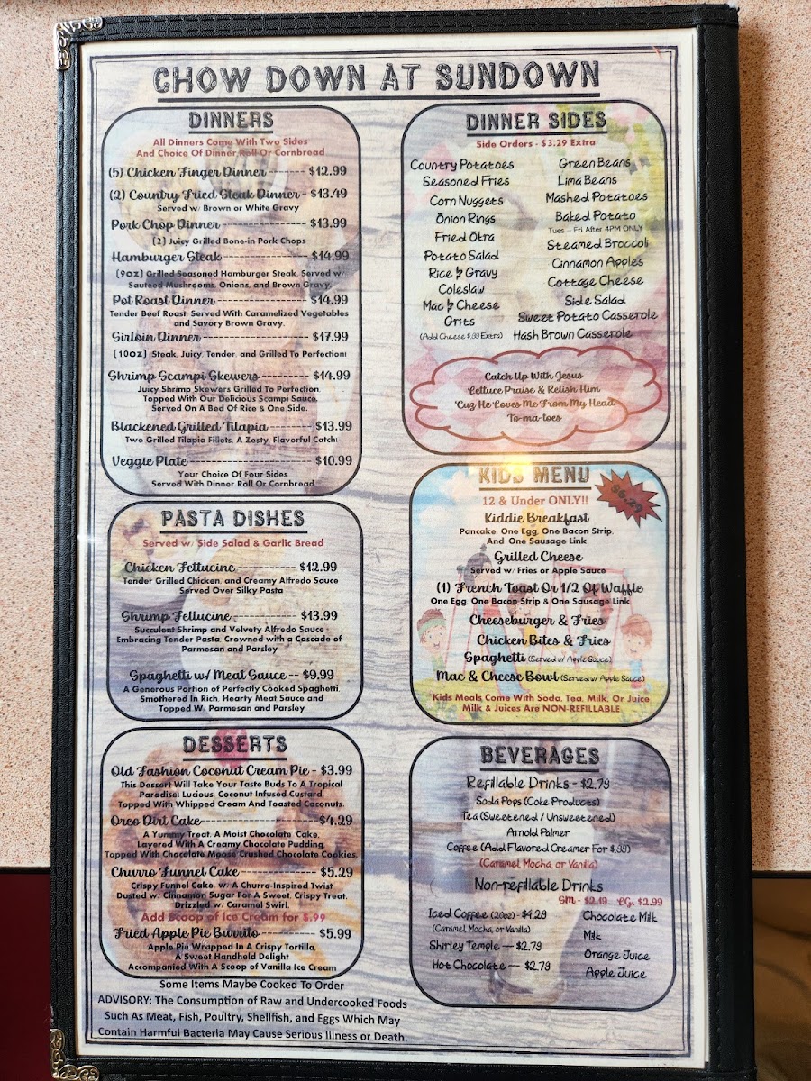 Vittles Cafe menu board