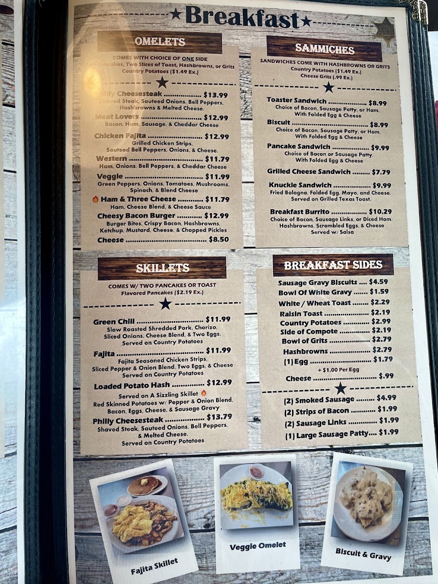 Vittles Cafe menu board