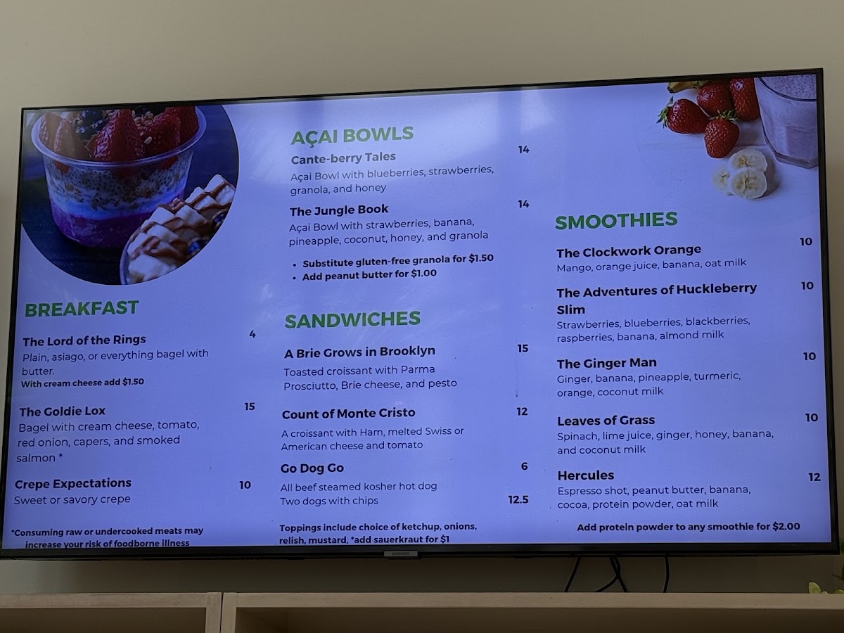 Via Roma Cafe menu board