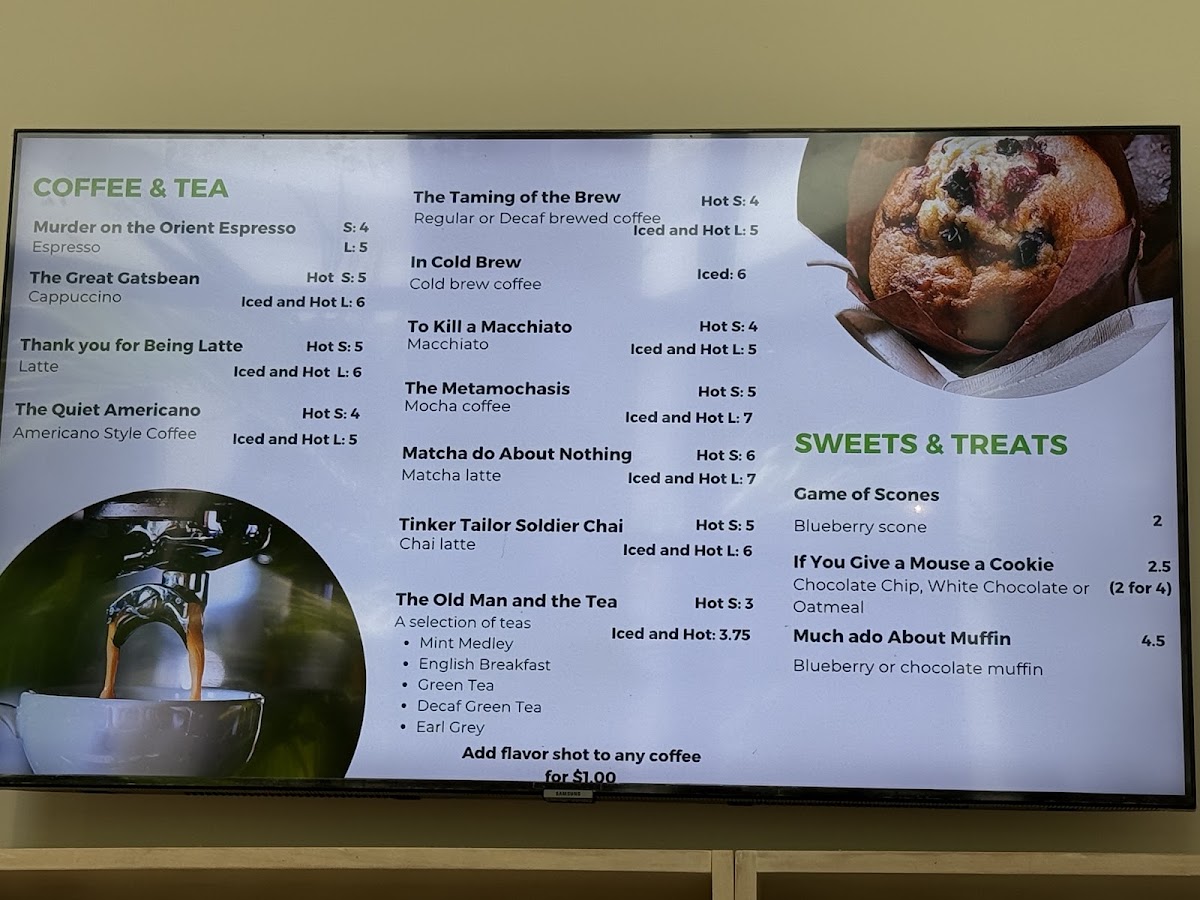 Via Roma Cafe menu board