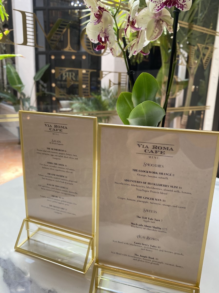Via Roma Cafe menu board