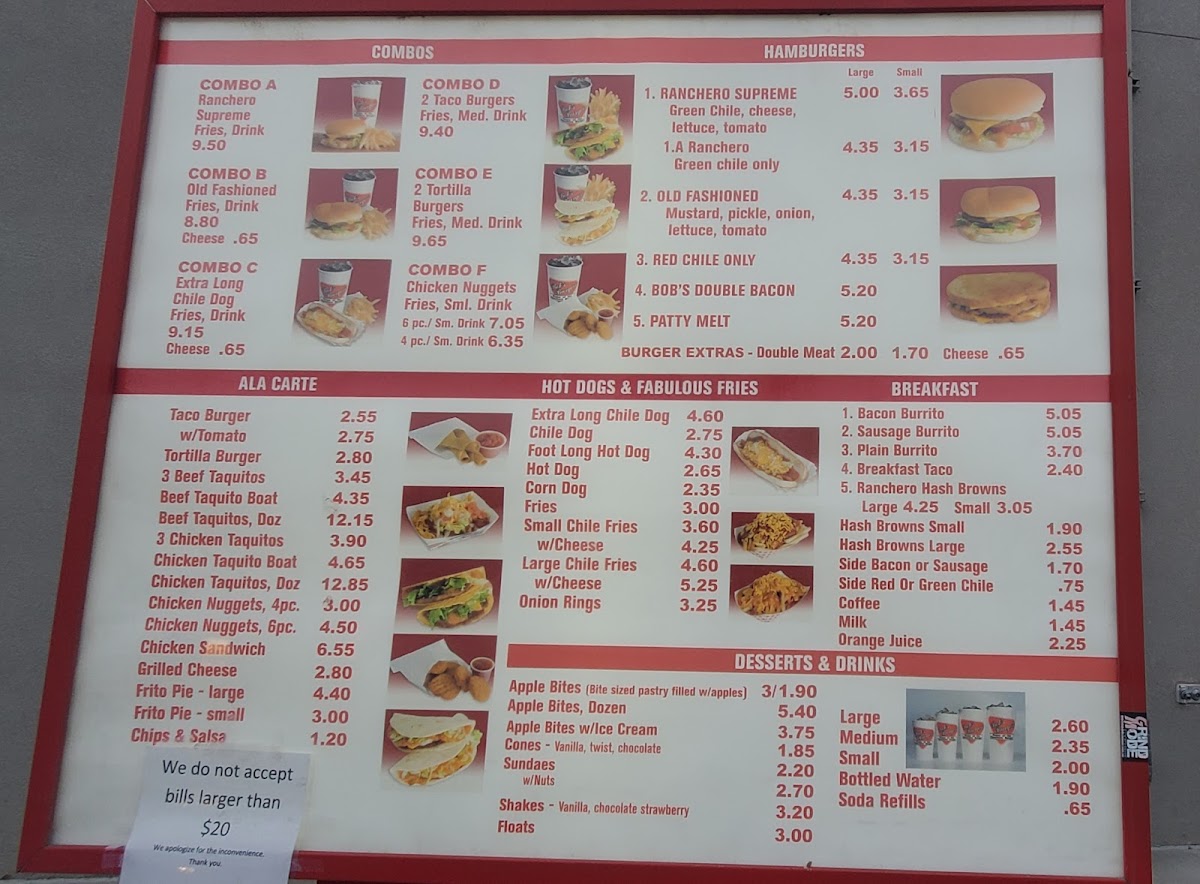 Bob's Burgers menu board