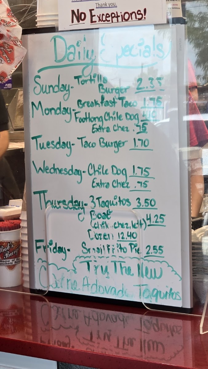 Bob's Burgers menu board