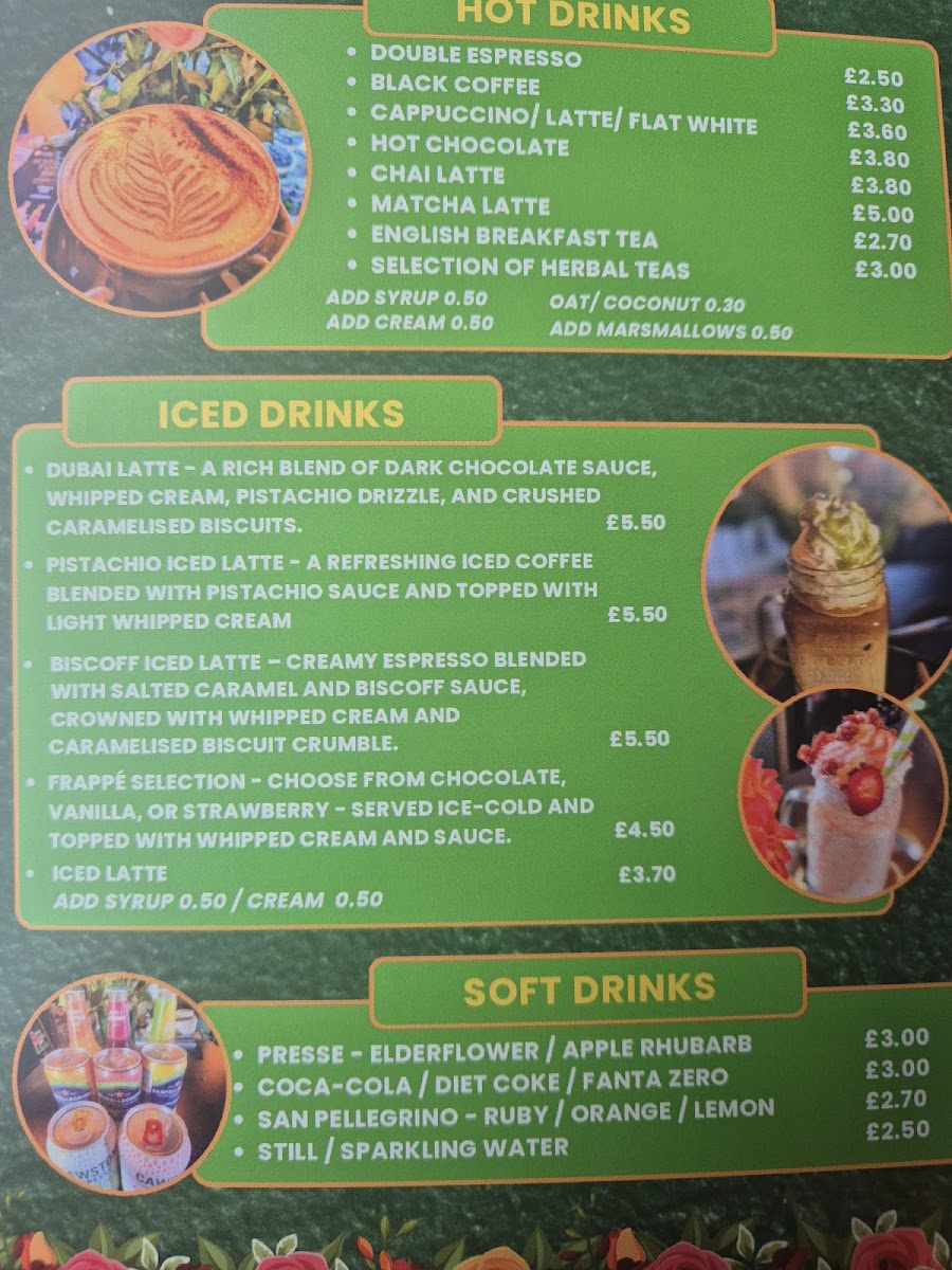 Cafe by Jo menu board