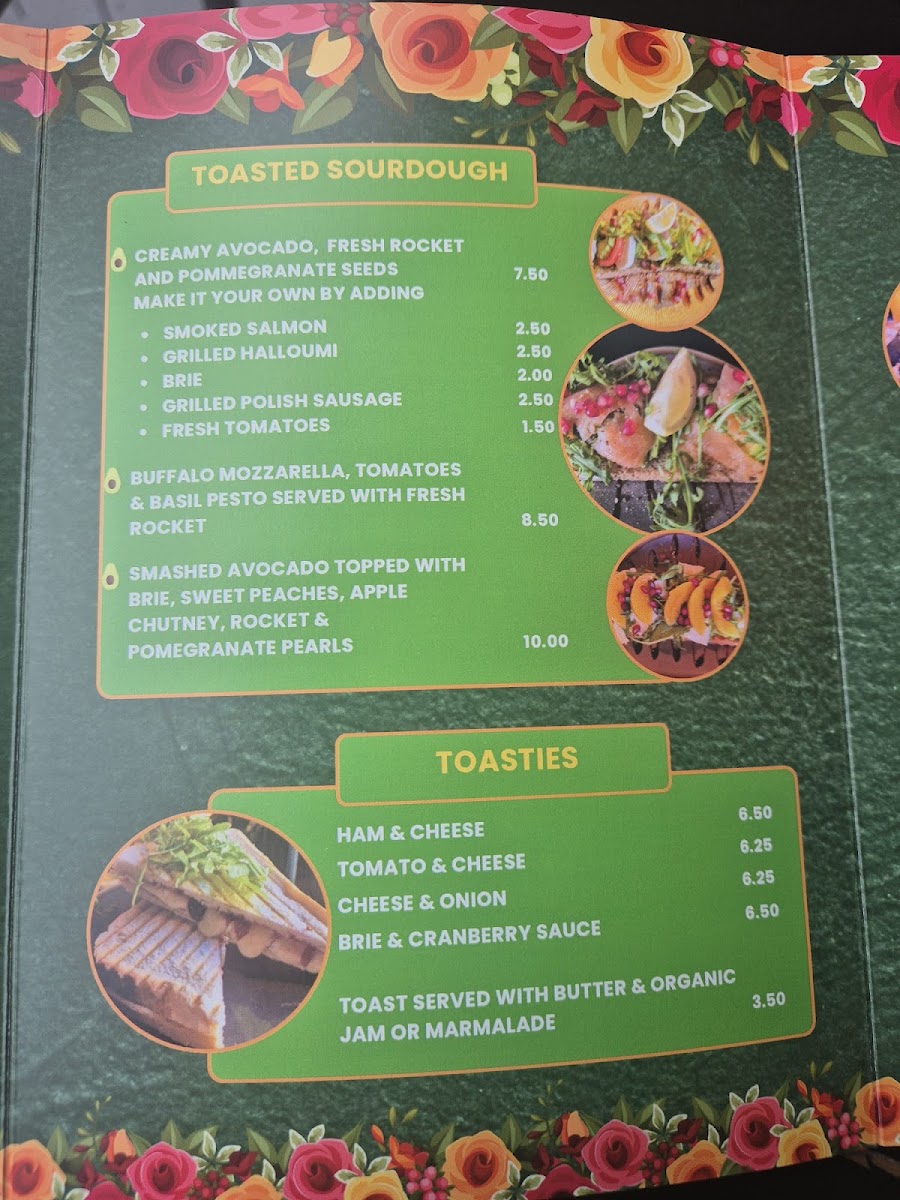Cafe by Jo menu board