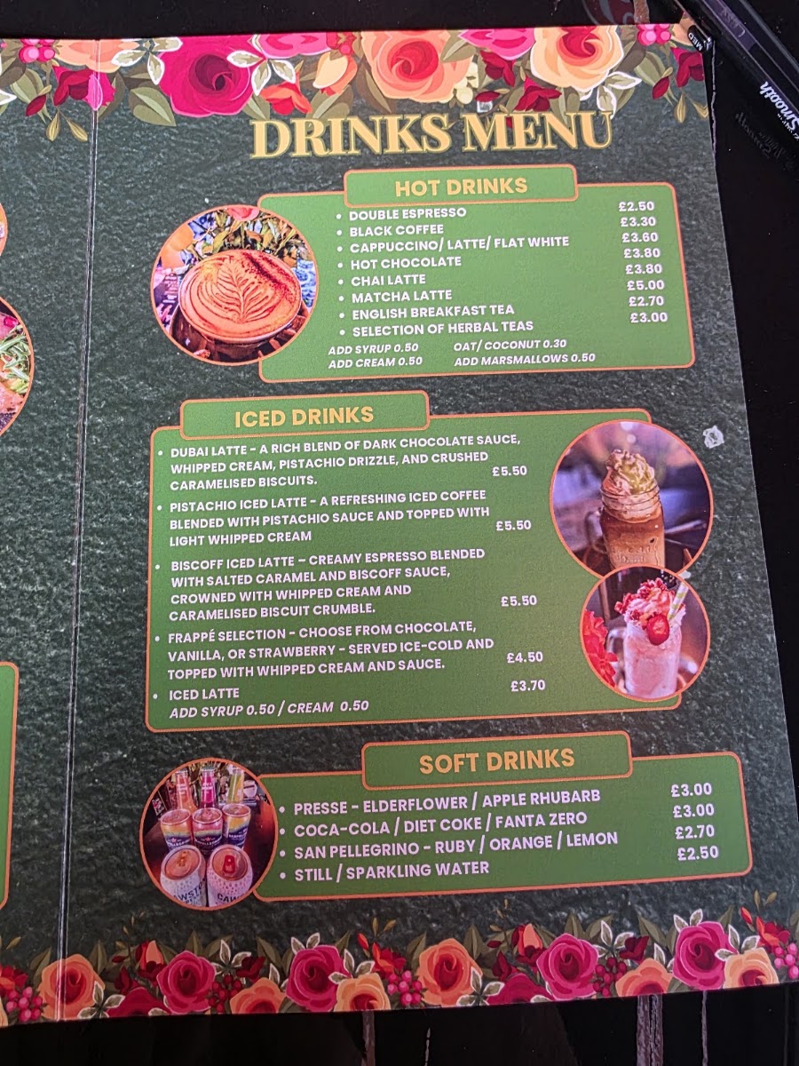 Cafe by Jo menu board