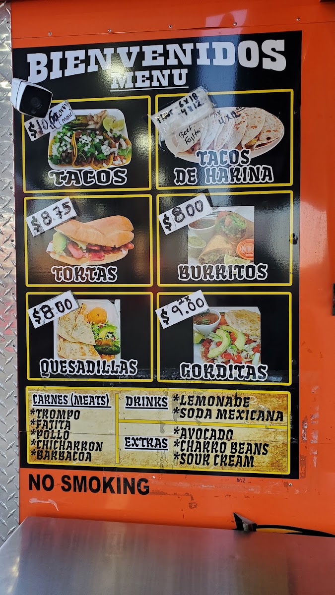 Taqueria Los Charros El Dorado Blvd menu board