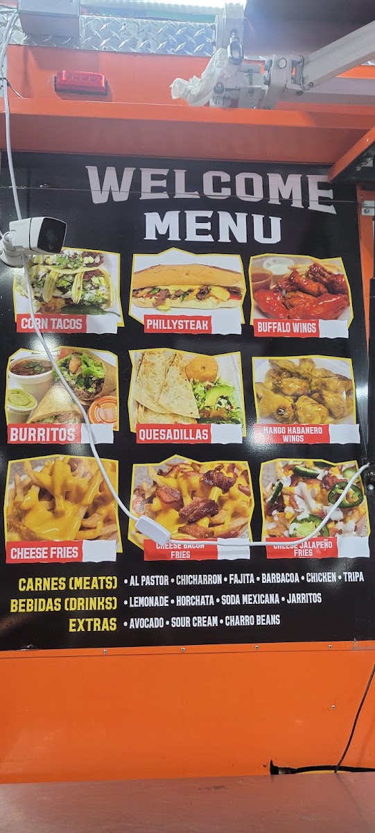 Taqueria Los Charros El Dorado Blvd menu board