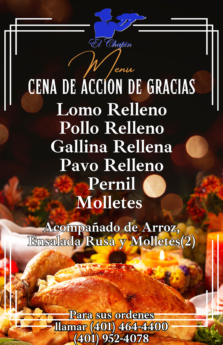 El Chapin Restaurant menu board