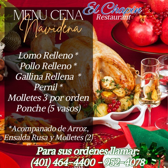 El Chapin Restaurant menu board