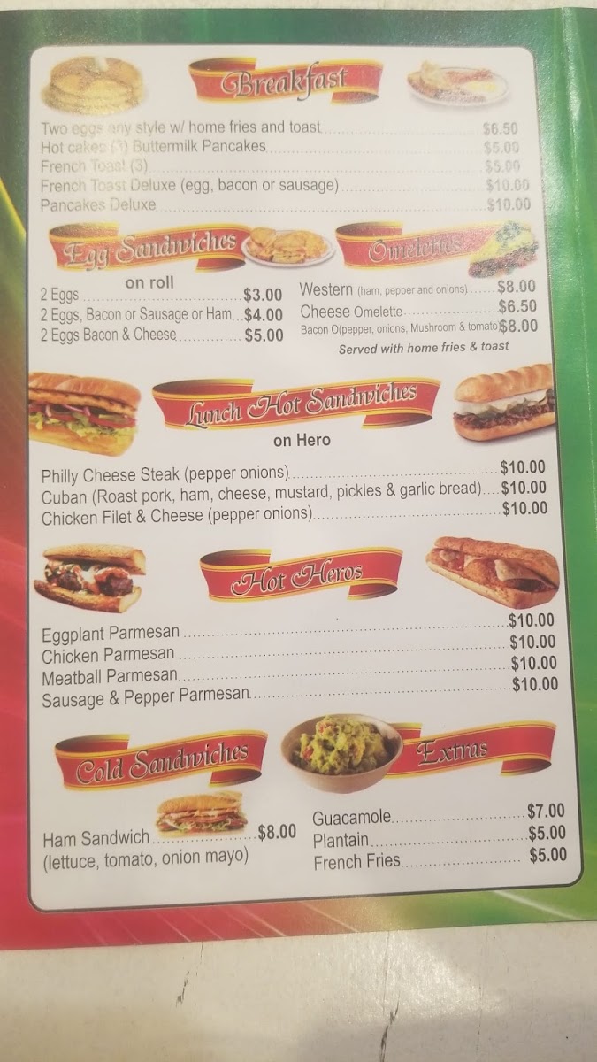 La Margarita Pizzeria menu board