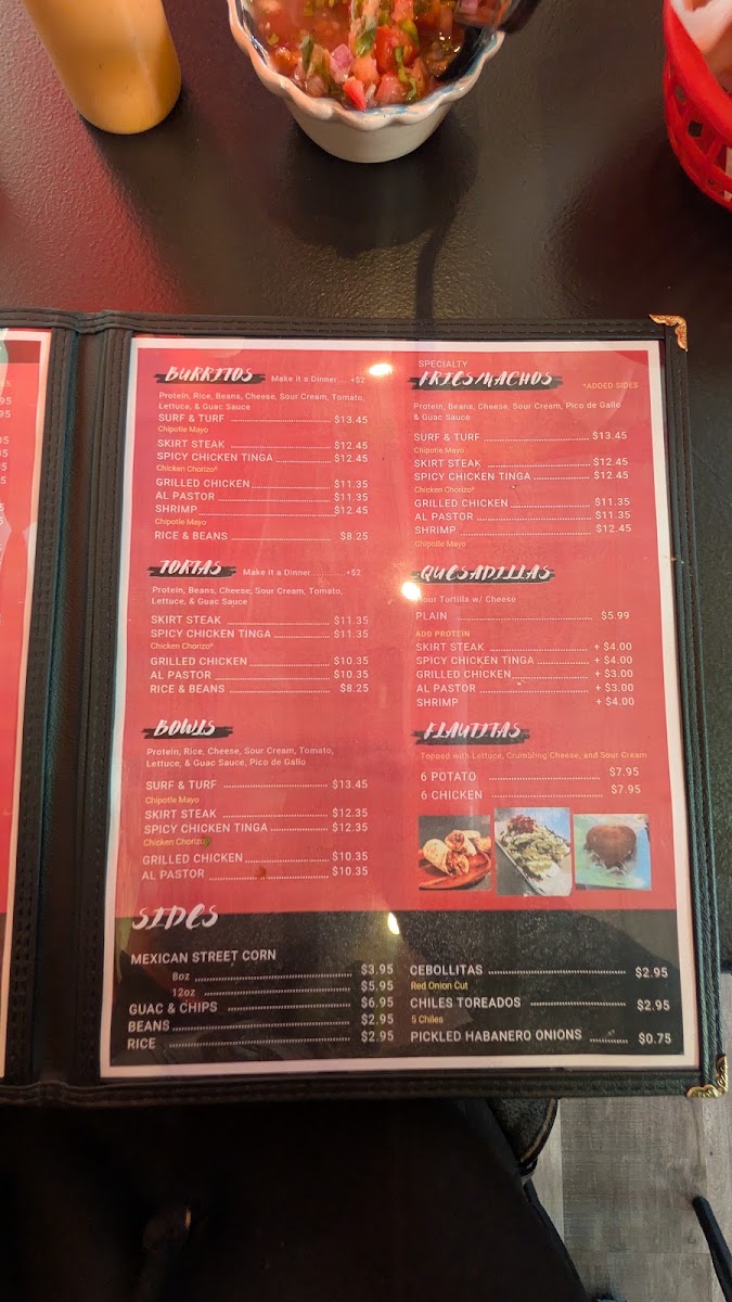 Taco Amor Brookfield menu board