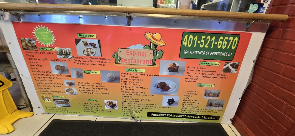 Gordos Place Restaurant menu board