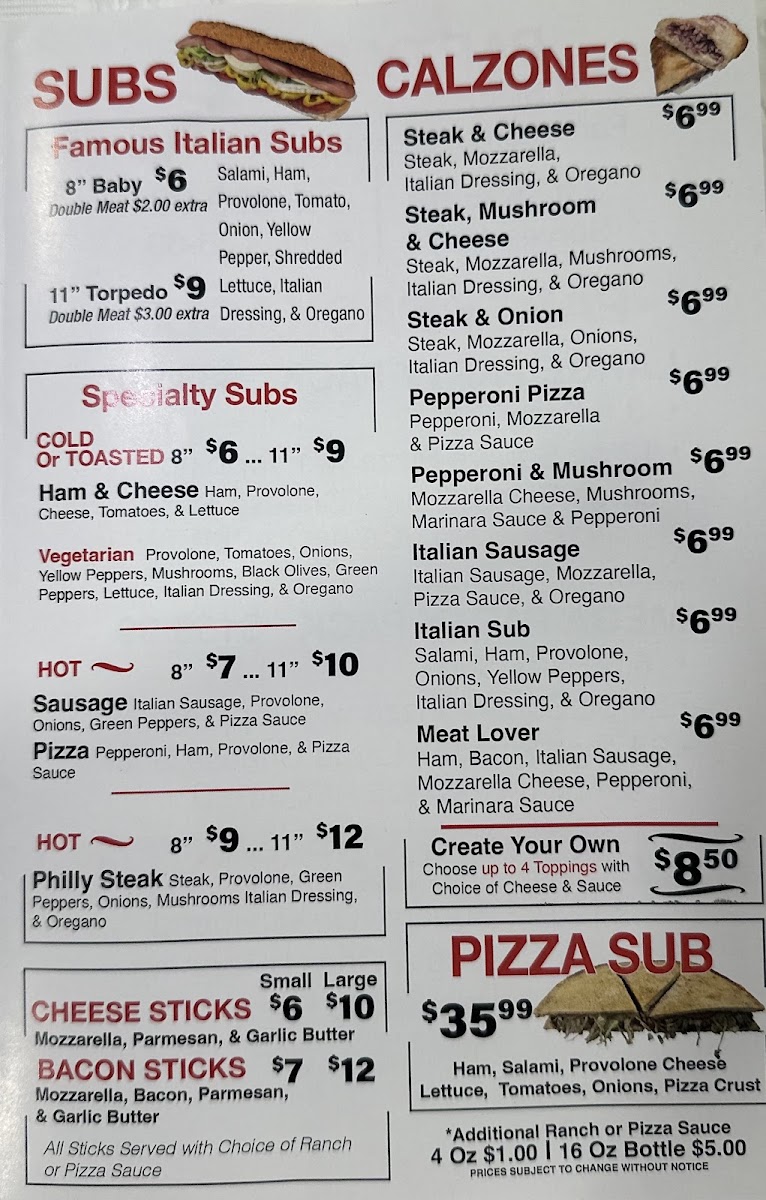 Richmond Original Buscemis menu board