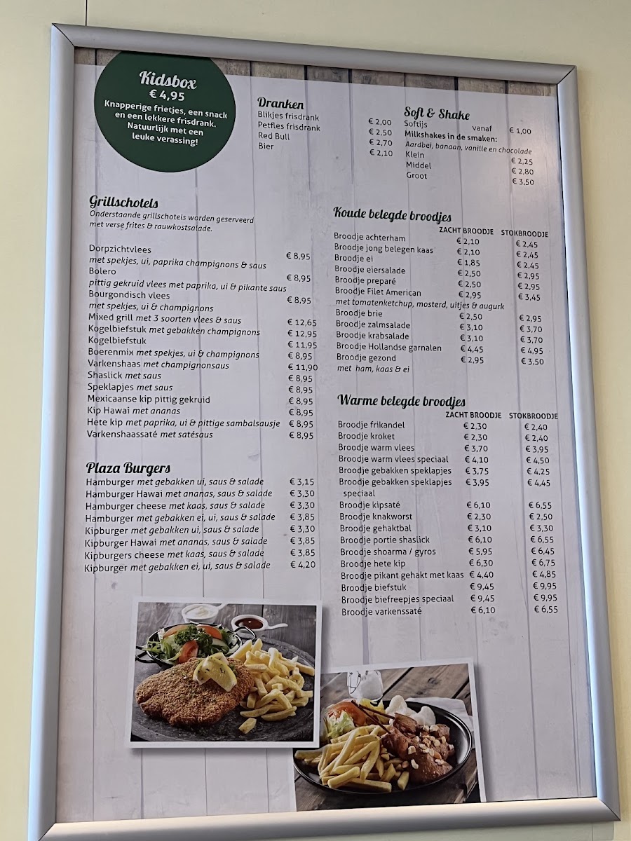 Plaza Dorpszicht menu board