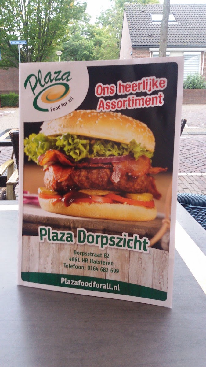 Plaza Dorpszicht menu board