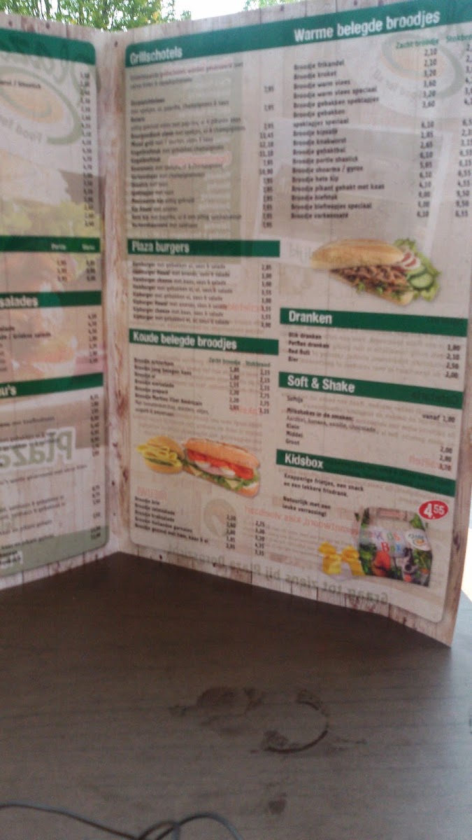 Plaza Dorpszicht menu board