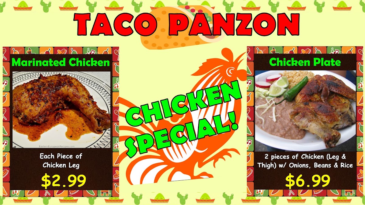 El Taco Panzon menu board