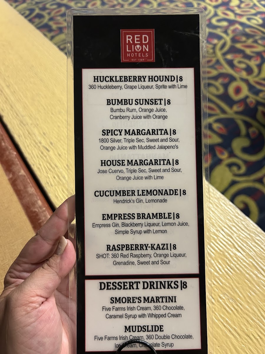 Sandalwood's menu board