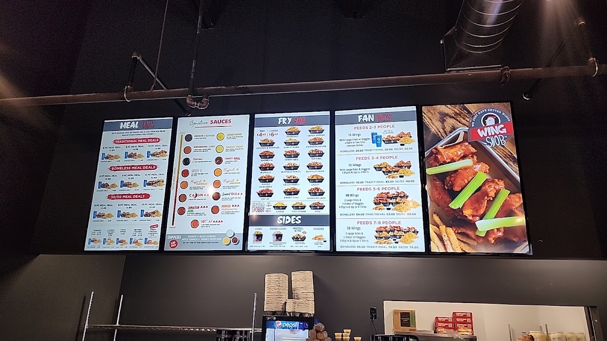 Wing Snob menu board