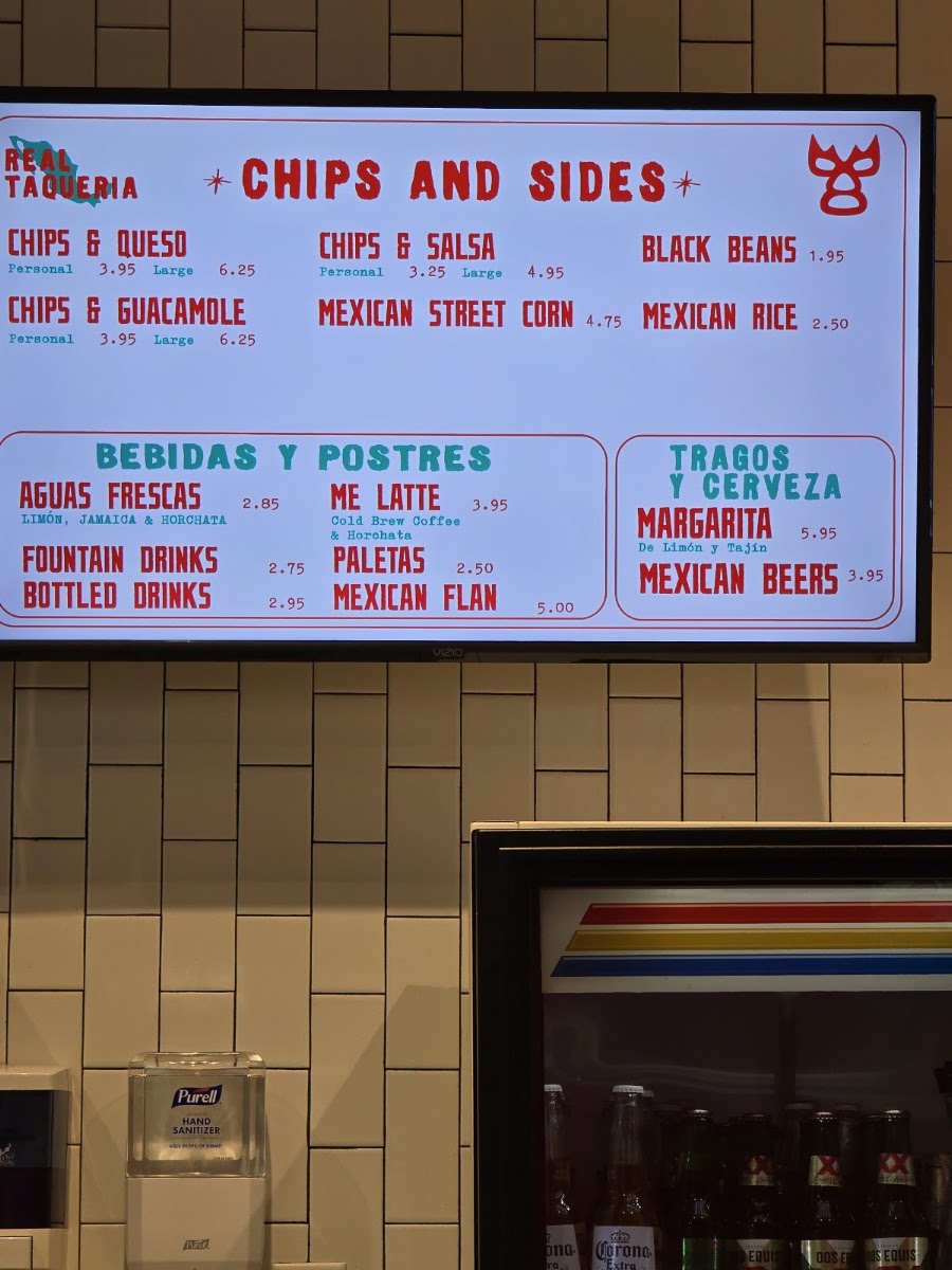 One Taco @ Bee Cave menu board