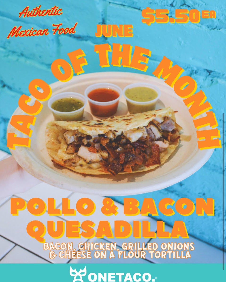 One Taco @ Bee Cave menu board