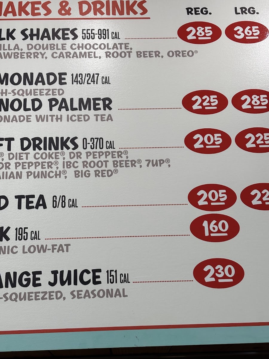 P. Terry's Burger Stand menu board