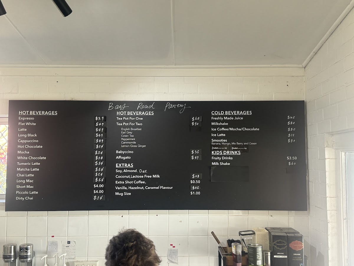 The Bay Road Pantry menu board