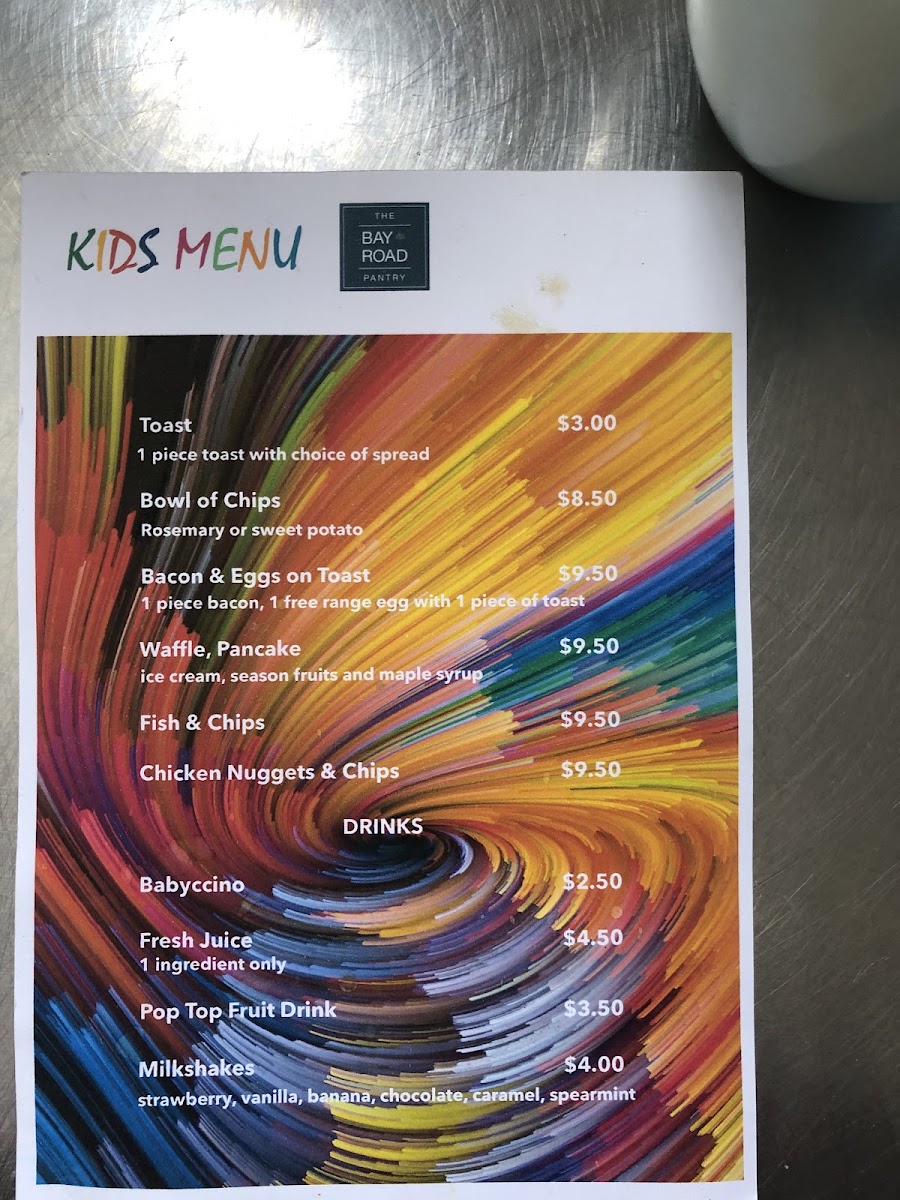 The Bay Road Pantry menu board