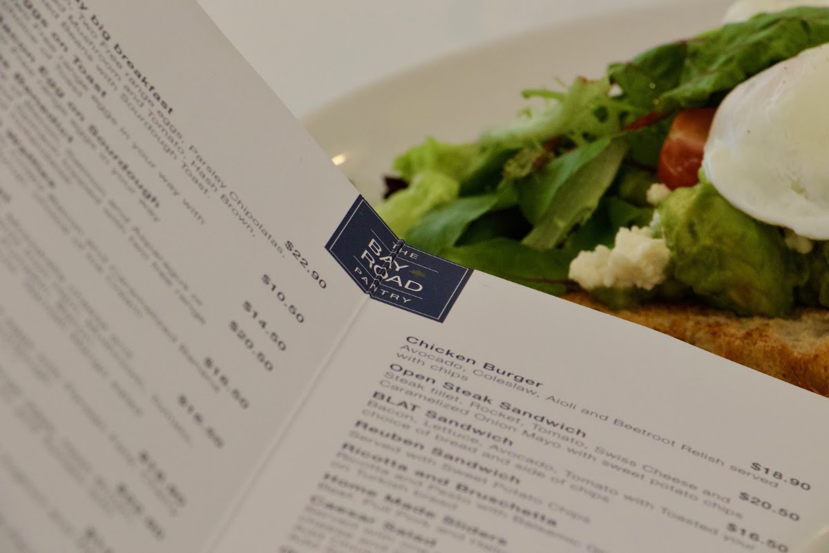 The Bay Road Pantry menu board
