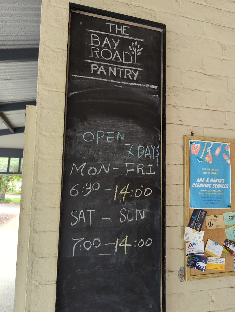 The Bay Road Pantry menu board
